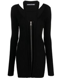 ANDREADAMO - V-Neck Ribbed-Knit Dress - Lyst
