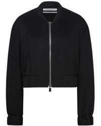 Another Tomorrow - Cropped Wool Bomber Jacket - Lyst