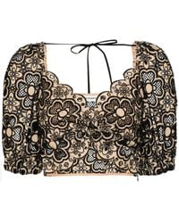 Sandro - Floral-detail Cropped Top - Lyst