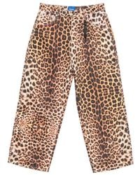 DAGGER - Leopard-Print Wide-Leg Jeans - Lyst