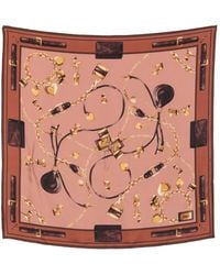 Chloé - Chain-Print Heart-Motif Scarf - Lyst