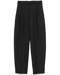 Mugler - Pleated Wide-Leg Trousers - Lyst