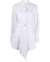 Off-White c/o Virgil Abloh - Striped Asymmetric Mini Shirt Dress - Lyst