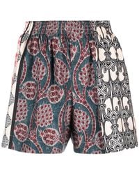 Erika Cavallini Semi Couture - Shorts aus Seide mit Print - Lyst