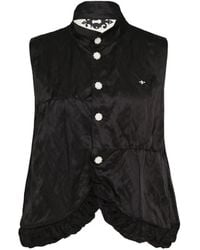 Renli Su - Curved-Hem Floral-Button Vest - Lyst