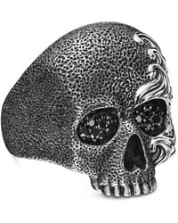 David Yurman - Waves Skull ダイヤモンド リング 24mm スターリングシルバー - Lyst