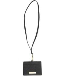 agnès b. - Logo-Plaque Neck-Strap Leather Cardholder - Lyst