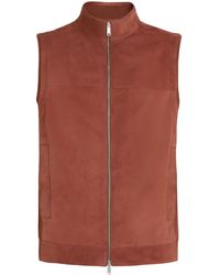 ZEGNA - Two-Way Zippered Leather Vest - Lyst