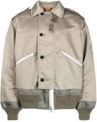 Sacai - Off-centre Button-fastening Bomber Jacket - Lyst