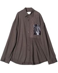 Yoshio Kubo - Chemise Ghost Track Club À Empiècements En Maille Torsadée - Lyst