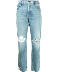 FRAME - Jeans dritti con effetto vissuto - Lyst
