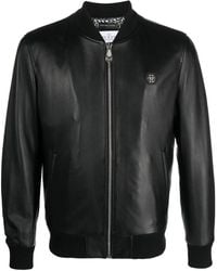 Philipp Plein - Bomber Leather Jacket - Lyst