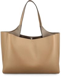 Tod's - Medium Logo-Embossed Pebbled-Leather Shoulder Bag - Lyst