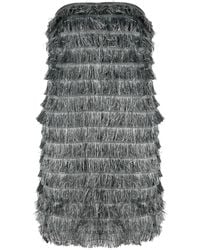 Alberta Ferretti - Fringe-Detail Strapless Mini Dress - Lyst