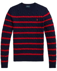 Polo Ralph Lauren - Pull En Maille Torsadée À Rayures - Lyst