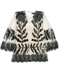 Biyan - Floral Lace Appliqué Blouse - Lyst
