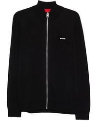 HUGO - Zip Mock-Neck Cardigan - Lyst