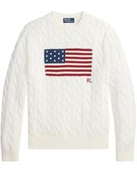 Polo Ralph Lauren - Cable-Knit Flag-Motif Sweater - Lyst