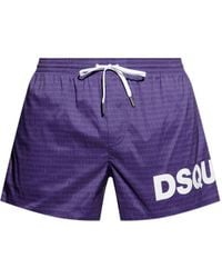 DSquared² - Logo-Print Drawstring Swim Shorts - Lyst