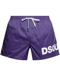 DSquared² - Logo-Print Drawstring Swim Shorts - Lyst