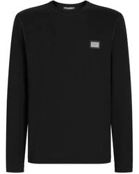 Dolce & Gabbana - Logo-Tag Long-Sleeve T-Shirt - Lyst