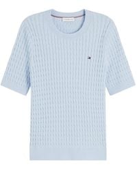 Tommy Hilfiger - Cable-Knit Short-Sleeve Sweater - Lyst