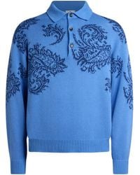 Etro - Polo-Pullover Mit Jacquard-Intarsien - Lyst