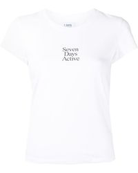 7 DAYS ACTIVE T-Shirt mit Logo-Print - Weiß