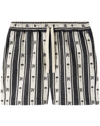 Palm Angels - Monogram-print Striped Shorts - Lyst