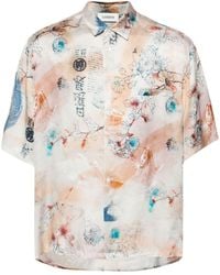 Laneus - Koi-fish-print Shirt - Lyst