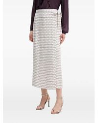 MARC AUREL - Geometric-Print Wrap Midi Skirt - Lyst