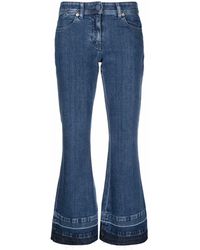 Versace - Logo-patch Cropped Jeans - Lyst