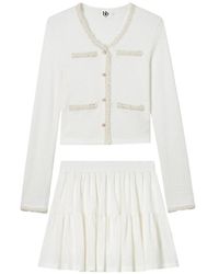 B+ AB - Sequin-Embellished Ruffled Cardigan And Skirt Set - Lyst