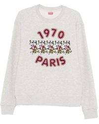 KENZO - Tiger-Print Crewneck Sweatshirt - Lyst