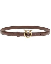 Pinko - Love Birds Thin Leather Belt 2Cm - Lyst
