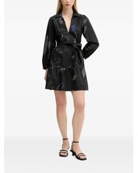 Desigual - Floral-Print Belted Mini Shirt Dress - Lyst