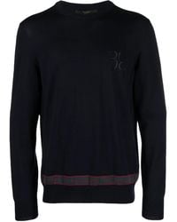 Billionaire - Ls Logo-Embroidered Wool-Silk Jumper - Lyst