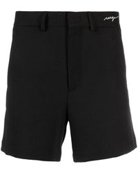 MSGM - Logo-embroidered Mid-rise Shorts - Lyst