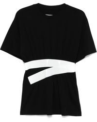 MM6 by Maison Martin Margiela - Camiseta con detalle de franja - Lyst