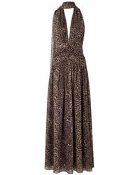 Nicholas - Leopard-Print Halterneck Maxi Dress - Lyst