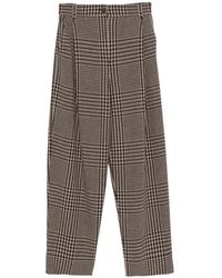 Emporio Armani - Prince Of Wales Check Pleated Trousers - Lyst