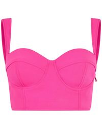 Moschino - Top Corto Con Escote En Forma De Corazón - Lyst