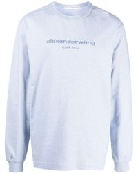 Alexander Wang - Glitter-effect Long-sleeve T-shirt - Lyst