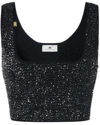 Elisabetta Franchi - Knit Top With Sequins - Lyst