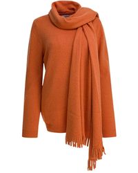 Sandbeige - Fringed Scarf Knitwear - Lyst
