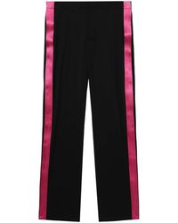 Helmut Lang - Satin-Trimmed Wool Trousers - Lyst