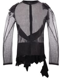 Yohji Yamamoto - Asymmetrisches Organza-Oberteil - Lyst