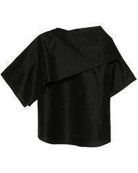 JNBY - Scarf-Collar Short-Sleeves Top - Lyst