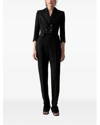 Elisabetta Franchi - Double-Breasted Peplum Jumpsuit - Lyst