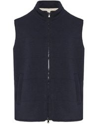 Barba Napoli - Padded High-Neck Suede Gilet - Lyst